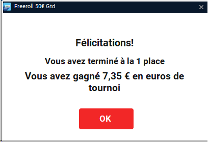 enfin je gagne le free devant 1496 joueurs